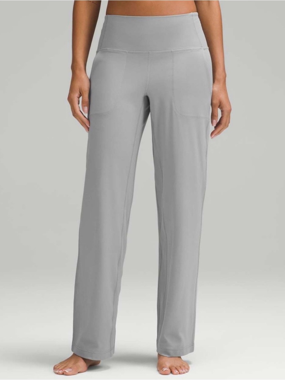 Lululemon Align Wide Leg High Rise Pant Rhino Gray Sz 6 Pockets Nulu